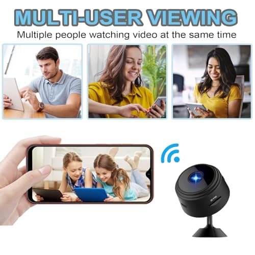 Hidden Camera Spy Camera, 1080P HD Mini Wireless WiFi Camera for Home Security, Night Vision APP Control Surveillance Camera for Room Nanny Cam, Baby, Pets Compatible with iOS, Android(Video Only) 4