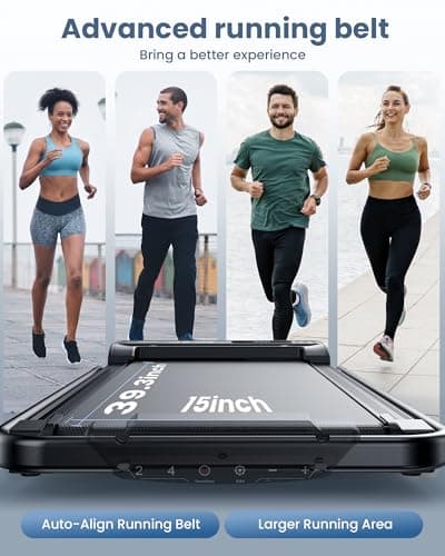 Foldable Walking Pad with Handle Bar, 2.5HP Folding Treadmill with Gym Mat 6.2MPH Under Desk Walking Pad Treadmill for Home Office with Touch Control Remote Control (Black Treadmill with Handle Bar) 5