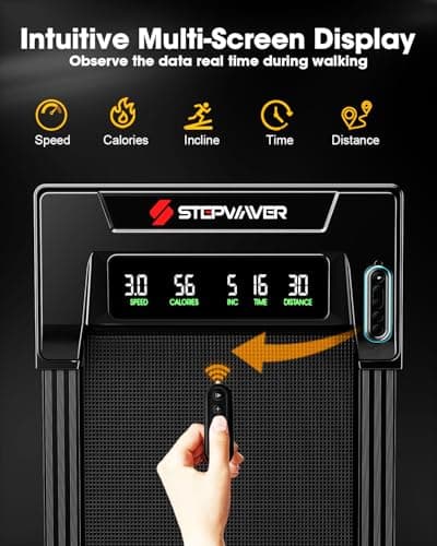 3HP Walking Pad Treadmill with 9% 5-Level Auto Incline, 360 lbs Capacity & Big LED Screen Under Desk Treadmill with Run Mode, Compact Treadmills for Home Small/Office,Assembly Free,Wider Belt - Black 5