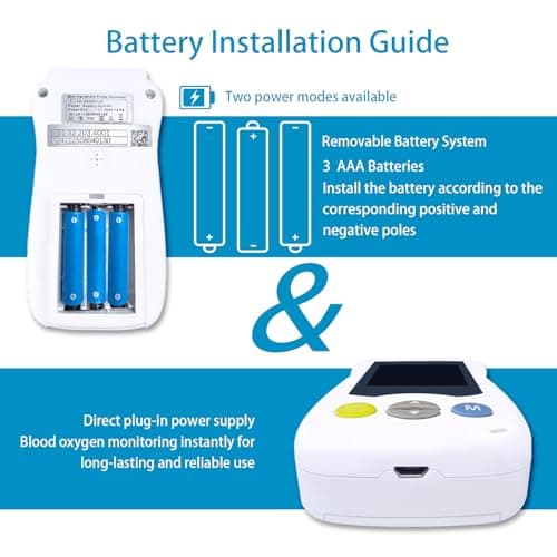Continuous Pulse Oximeter Fingertip, Medical Grade Accuracy Fast Reading SpO2 Pulse Rate Blood Oxygen Saturation Monitor Handheld 500 Data Storage Overnight Pulse Oximeters with Adjustable Alarm 7