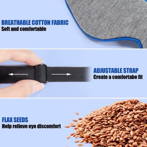 Heated Eye Mask, Dry Eye Mask Heat Eye Compress with Flaxseed, Warm Eye Compress Heating Pad with Temperature Timer Control for Sleep, Blepharitis, Dark Circles, MGD, Puffy Eyes 5
