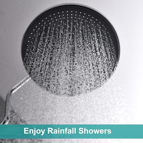10" Rainfall Shower Head with Handheld Combo, Upgrade 12" Extension Arm Height Adjustable, 3-Way High Pressure Spray, Shower Holder Extra Long Hose, Chrome 7