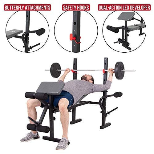 Body Champ Standard Weight Bench with Butterfly and Preacher Curl, Incline/Flat Adjustable BCB580 5