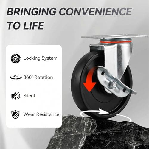 nifoti 5-Drawer Tool Cart on Wheels, Rolling Tool Chest Storage, Trolley Organizer for Garage, Warehouse, Workshop, Repair Shop (5 Large Drawers-29.3"H-Black) 8