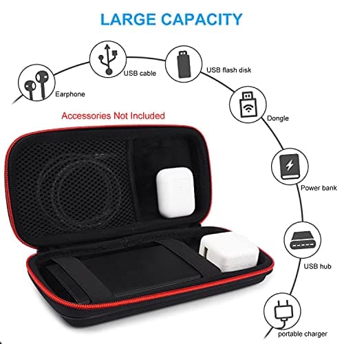 Skynew Power Bank Hard Travel Case Medium Compatible RAV Power 26800/20100/20000mAh, Anker Power Core 26800mAh/ PowerCore +26800mAh, INIU 10000mAh and Miady 10000/15000mAh (Medium Black) 5