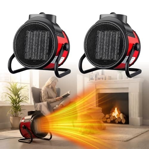 Saker (2 PC) 2000W Powerful Portable Heating Cannon for Outdoor&Indoor, PTC Ceramic Electric Small Space Heater, 90° Adjustable, 120V, Fast Heat With Protection for Greenhouse, Garage, Bedroom, Office