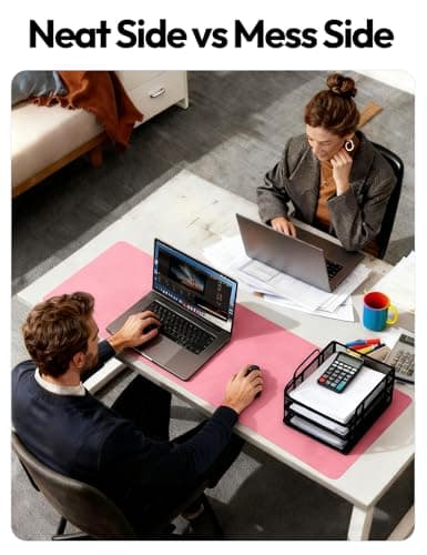 YSAGi Leather Desk Pad Protector, Large Mouse Pad, Non-Slip PU Leather Desk Blotter, Laptop Desk Pad/Mat, Waterproof Writing Pad for Office and Home (23.6" x 13.8", Pink) 6