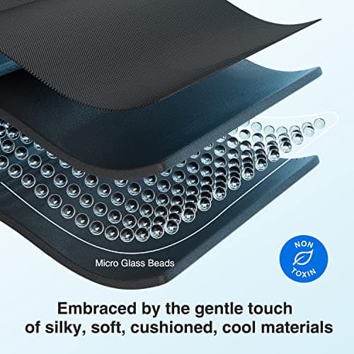 YFONG Weighted Sleep Mask, Women Men 3D Blocking Lights Sleeping Mask (4.2oz/120g), Pressure Relief Night Sleep Eye Mask with Adjustable Strap, Eye Cover Blindfold for Travel Nap Yoga, Black 6