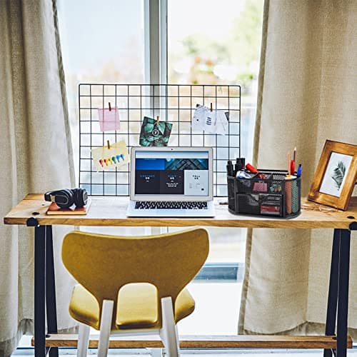 Lechay Mesh Pen Holder, Desk Organizer for Desk Pencil Holder with 8 Compartments and 1 Drawer Desk Supplies for Office Home 1 PC 7