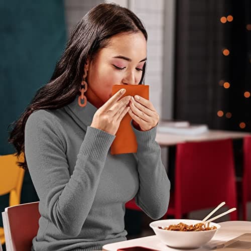 Utopia Kitchen Orange Cloth Napkins [12 Pack, 18x18 Inch] Absorbent Cotton Blend Washable and Reusable for Halloween, Thanksgiving, Dinner, Restaurant, Lunch, Wedding and Hotel 9