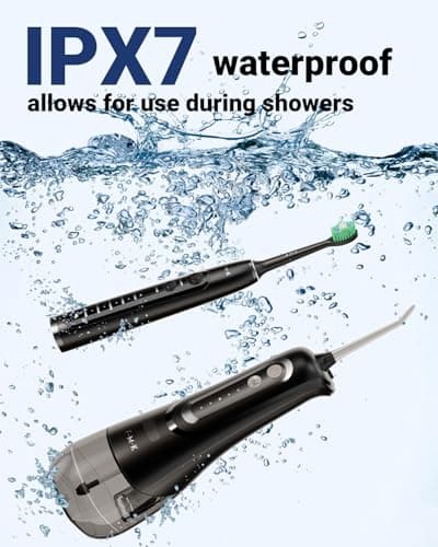 FUMEIKANG Water Flosser & Electric Toothbrush for Adults Oral Irrigator & Sonic Toothbrush 2-1 Oral Clean Kit (Black) 8