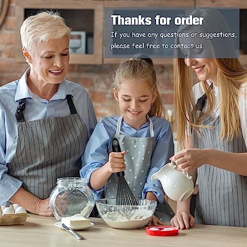 OYV Dishwasher Safe Silicone Whisk, Sealed Waterproof Design Set of 3, Professional Kitchen Whisks for Cooking Non-Scratch, Silicone & Stainless Steel Whisk, Heat Resistant Balloon Egg Beater, Black 8