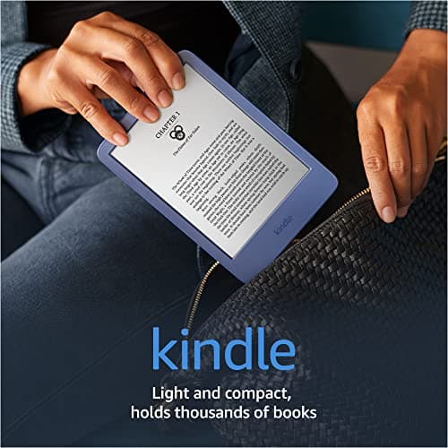 Amazon Kindle – The lightest and most compact Kindle, with extended battery life, adjustable front light, and 16 GB storage – Denim 12