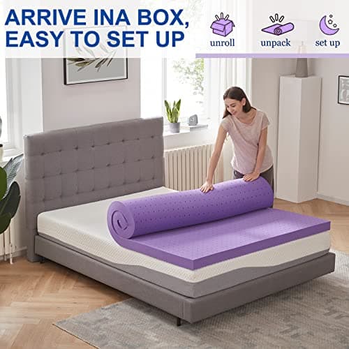 SINWEEK 2 Inch Gel Memory Foam Mattress Topper Ventilated Soft Pressure Relieve Mattress Pad, Breathable Bed Topper, CertiPUR-US Certified, Twin Size 5