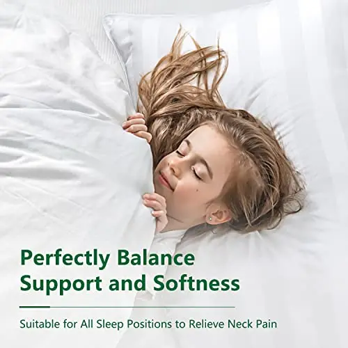 COZSINOOR Queen Size Cooling Bed Pillows for Sleeping: Hotel Quality, Set of 2 - Down Alternative Microfiber Filled for Back, Stomach, Side Sleepers, Breathable, and Skin-Friendly 6