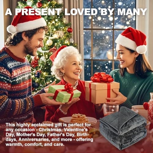 CZZZ Throw Sherpa Weighted Blanket 15 lbs - 48"x72" for Adults, Fleece Fluffy Fuzzy Cozy Plush Washable Heavy Blanket, Super Soft Warm for Queen Full Twin Size Bed in Winter 7