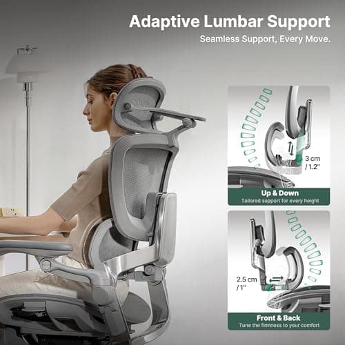 HINOMI H2 Pro Premium Ergonomic Office Chair - Comfy Home Office Desk Computer Chair with Adjustable Back Support, Swivel Wheels, Flip-up Arms, Comfortable Mesh Seat for Desk Work (Black) 4