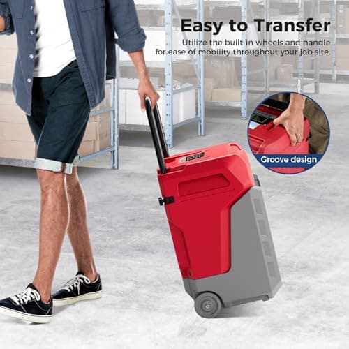 ALORAIR 170 PPD Commercial Dehumidifier with Pump, 2,100 Sq.Ft Space Cover Industrial Use Portable Dehu, with Wheels, Fit for Water Damage Restoration, Carpet Drying, Basement, Garage, Storm 80X Red 6