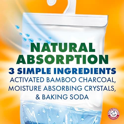 Arm & Hammer Essentials Hanging Moisture Absorber and Odor Eliminator, 17.5 oz., 3 Pack, Fragrance Free, Moisture Absorbers for Closets, Laundry Rooms and Bedrooms, Long-Lasting Freshness 5