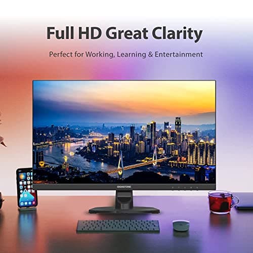 Gigastone 27 inch IPS LED Back Light Monitor 2-Pack 75Hz FHD 1920 x 1080, 178° Wide View Frameless, Dual Monitor, 5ms, Built-in Speakers, Eye Care Technology, Ergonomic Tilt VESA Mount, HDMI VGA 2