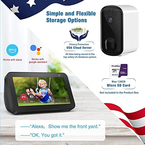 LaView 3MP Wireless Camera for Home/Outdoor Security (2 Pack), 2K Battery Powered WiFi Camera with Night Vision, 270-Day Battery Life, AI Human Detection, 2 Way Audio, Siren, IP66, Works with Alexa 9