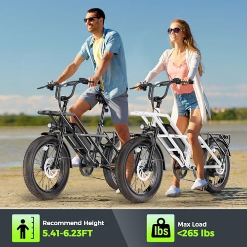 Fat Tire Electric Bike for Adults 20" Ebike 1800W Motor E Bike 28 MPH Electric Bicycle 90 Miles Long Range 7 Speed Commuter Ebikes with 48V Removable Battery Front Fork Suspension (White) 6