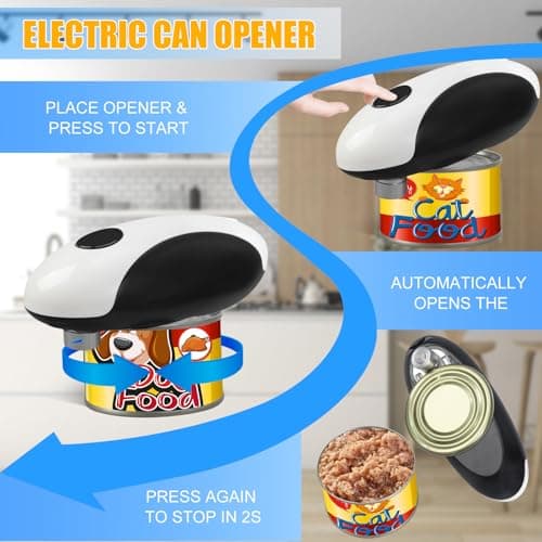 Pyxfeiiu Electric Can Opener,USB Rechargeable Can Opener,One-Touch Cordless Can Opener,Smooth Edge,Hands Free,Food Safety,Kitchen Gadget Battery Operated,Automatic Can Openers for Seniors 5