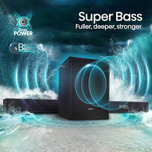 Hisense AX5125H 5.1.2Ch Sound Bar with Wireless Subwoofer, 500W, Dolby Atmos, Bluetooth 5.3, EzPlay, 4K HDMI Pass Through, Roku TV Ready, DTS:X, HDMI/AUX/eARC/Optical/USB (2023 Model) (Renewed) 6