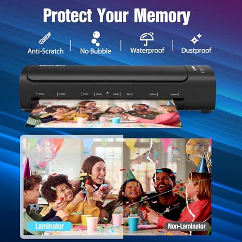 Laminator Machine 13 Inch, 60s Quick Warm-Up Never Jam Laminating Machine with 52 Laminating Sheets, 9 in 1 A3 Thermal Machine Hot & Cold with Paper Trimmer Corner Rounder for Office School Home Use 8