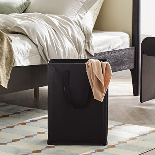 Slim Laundry Hamper with Adjustable Long Handles, 45L Small Laundry Baskets with Mesh Top, Narrow Dirty Clothes Hamper for Bedroom, Closet, and Bathroom - Black 8