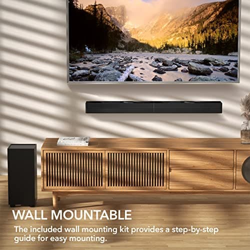 LARKSOUND 2.1 Sound Bar with Subwoofer, Soundbar for TV, Surround Sound System with Bluetooth/HDMI ARC/Optical/AUX/USB, 31 Inch 6