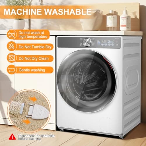 LUZARTA Electric Blanket Queen Size Single Control - 84"X90" Soft Double Sided Sherpa Heated Blanket with 6 Fast Heating Levels & 10 hrs Timer Settings, Washable & ETL Certified for Bed, Beige 9