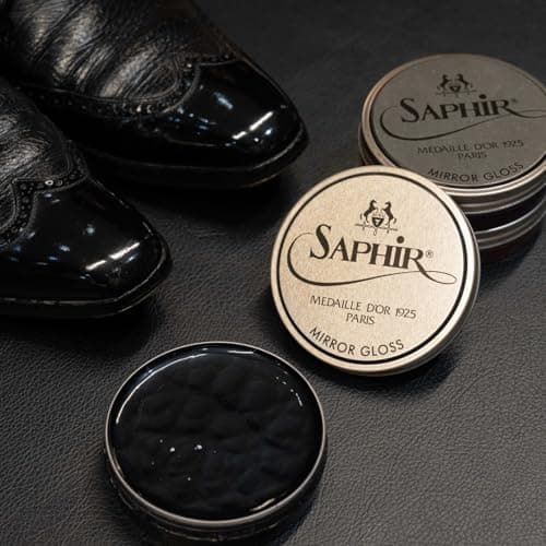 SAPHIR Medaille d’Or Mirror Gloss - Natural Wax Polish for Leather Shoes & Boots - Black 6