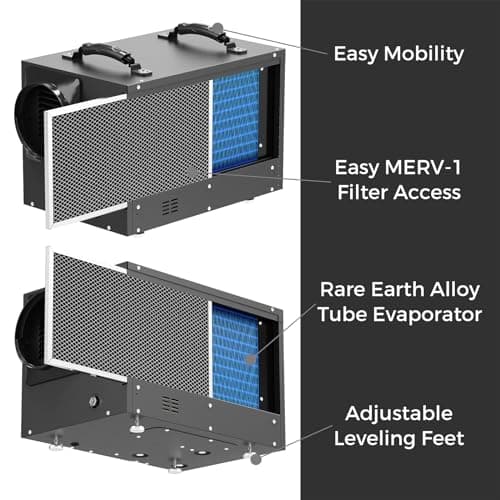 ALORAIR 120 PPD Commercial Dehumidifiers with Pump and Hose, Crawl Space Basement dehumidifier, Industry Water Damage Unit, Compact, Portable, Auto Defrost, Memory Starting 5
