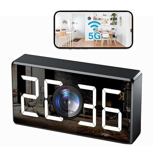 GHYREX Clock Camera 5G 4K HD Wireless Camera WiFi Nanny Cam for Home Indoor Security with Motion Detection and Night Vision【Upgraded】