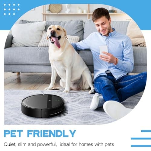 Kilgone Robot Vacuum, 2300Pa Robotic Vacuum Powerful Suction, Self-Charging, Robot Vacuum Cleaner, 120min Runtime, Slim, for Pet Hair Carpet Hard Floor 5