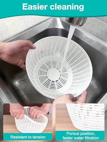 NAATIP Electric Salad Spinner - Berry Washing Bowl 2-in-1, 5Qt,Medium 6