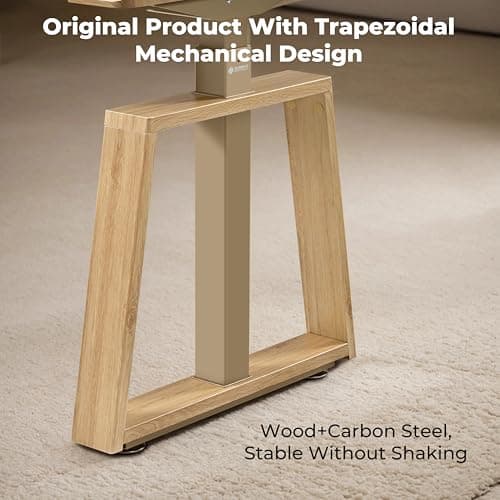 EUREKA ERGONOMIC Standing Desk, 63inch Executive Computer Desk Adjustable Height Stand up Table Modern Trapezoidal Leg,Touch Screen,Oak 6