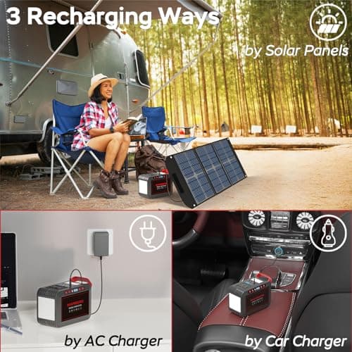 Portable Power Station 300W MARBERO 237Wh Camping Solar Generator Backup Lithium Battery with Pure Sine Wave 110V AC Outlet, USB C, USB A, DC for Outdoors Camping CPAP Home Blackout Emergency 5