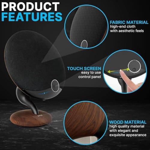Pyle Portable Bluetooth Gramophone Speaker w/Super Bass Sub Stereo Sound - 2.1 HI-FI Wireless Streaming, Connects 2 via TWS BT Function, AUX, Built in DSP, Touch Control, Artistic Design - PGMSP100 6
