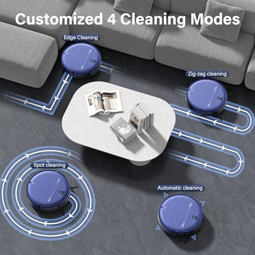 Robot Vacuum and Mop Combo, 2 in 1 Robotic Vacuum Cleaner for Pet Hair, Low Profile Automatic Vacuum Cleaner for Hard Floor and Carpet with App/Voice/Remote Control, Anti-Fall/Anti-Bump, Auto Recharge 7