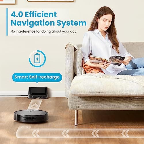 Robot Vacuum Cleaner with 3000Pa Cyclone Suction, APP/Voice/Remote Control, Automatic Self-Charging Robotic Vacuum, Scheduled Cleaning, Ideal for Pet Hair, Hard Floor, Low Carpet 5