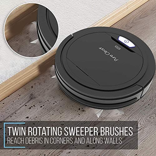 SereneLife PURE CLEAN PUCRC26B.9 Automatic Robot Vacuum Cleaner-Robotic Auto Home Cleaning for Clean Carpet Hardwood Floor-Bot Self Detects Stairs-Air Filter Pet Hair Allergies Friendly- 8