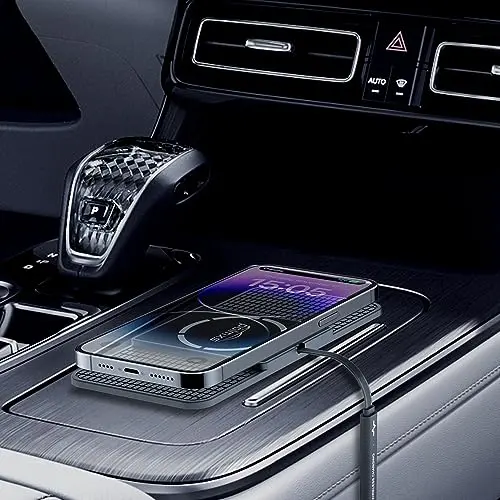 Magnetic Wireless Charger car Charging pad,POLMXS Fast Wireless Phone Charger Cell Phone Cordless Charging mat Compatible with iphone12/13/14/15 Series airpod (C11) 6