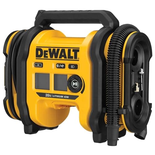 DEWALT Tire Inflator Portable Air Compressor 20V MAX, Car Air Pump with Automatic Shut Off, LED Light, Tool Only (DCC020IB) 10