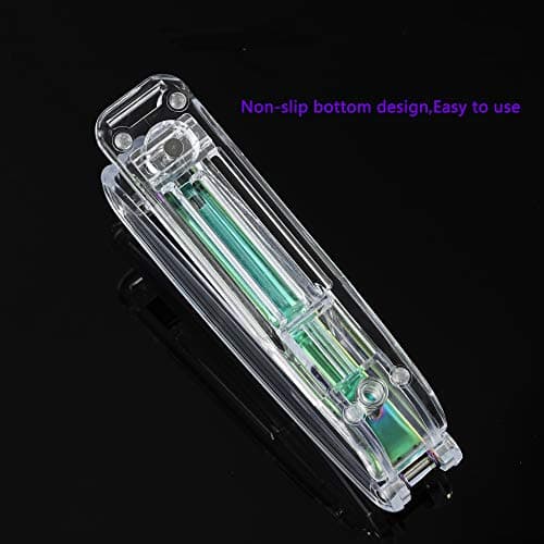 SEAKOS Acrylic Originality Stapler,Fashion Transparent Shape,Office and Home Student Stapler,Quality Spring,Durable Acrylic,Free 1000 26/6 Staples,(Multicolor) 5