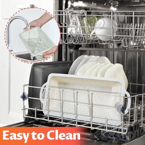 Fimary Loaf Pan 2-Piece Set - Non-Stick Silicone Bread Pan Molds with Metal Reinforcement Frame, Suitable for Homemade Baking, Dishwasher Safe - 10x5x2.4 Inches Milky White 6