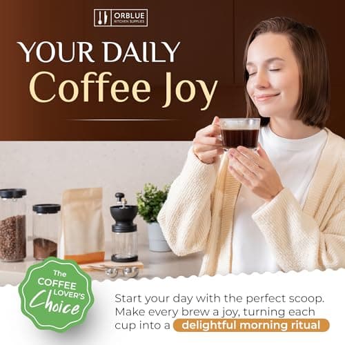 Orblue Premium Coffee Scoop Set - 1 Tbsp (15ml) & 2 Tbsp (30ml) Measuring Tablespoon - Stainless Steel Coffee Measuring Spoon and Scooper with Long Handles - Pack of 2 8