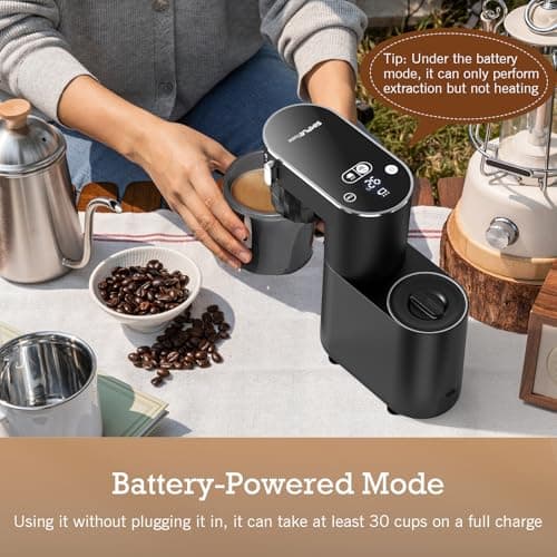 SIMPLETASTE Espresso Machine 20 Bar, Portable Multifunction Coffee Maker with Hot and Cold Brew, Dual Power Options, 6.1oz Water Tank, Single Serve Brewer for Travel, Camping, Office, Home 4