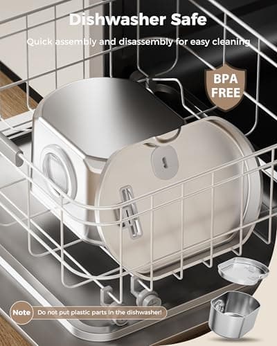 Cat Water Fountain Stainless Steel: 74oz/2.2L Cat Fountain for Drinking- Pet Water Fountain Inside - Automatic Dog Watering Dispenser Bowl - Pet Feeding & Watering Supplies - Water Level Window 5